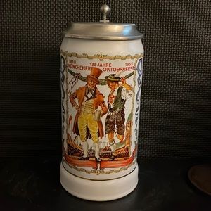 Vintage Gerz 125 years Oktoberfest Beer Stein Mug Height 8 " - 34 oz